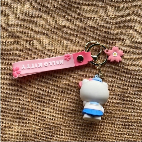 SANRIO Hello kitty Blue Pink Charm Keychain Cute Kawaii Licensed Japan - Picture 5 of 6